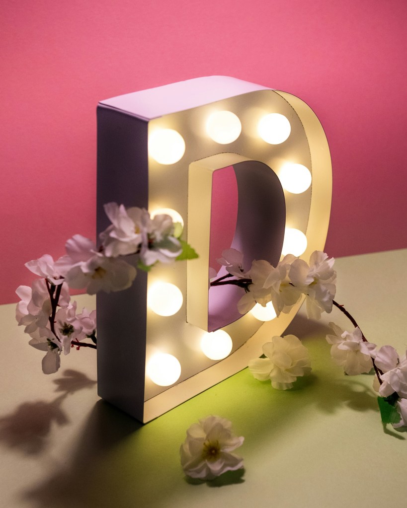 light up D with flowers